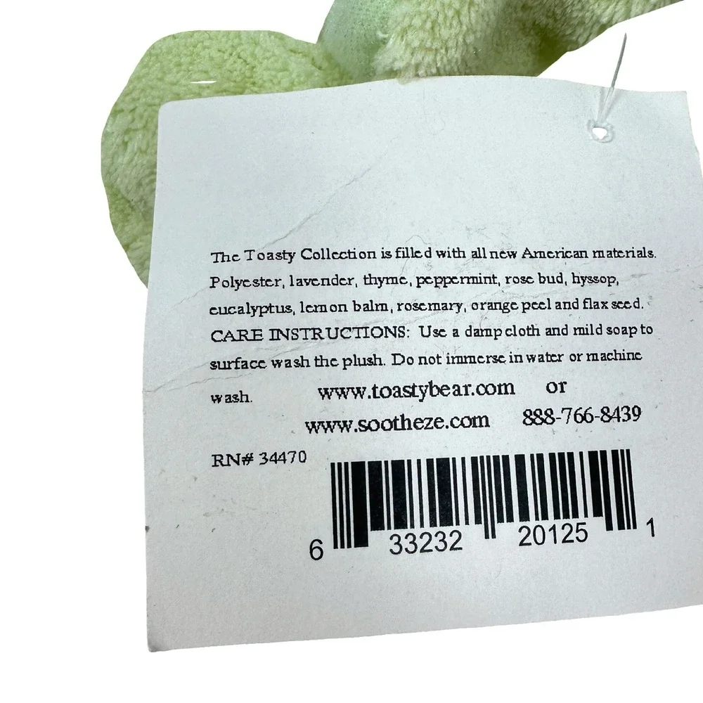 SoothEze‎ Toasty Green Rabbit Microwavable Lavender Scented Plush Bunny 15